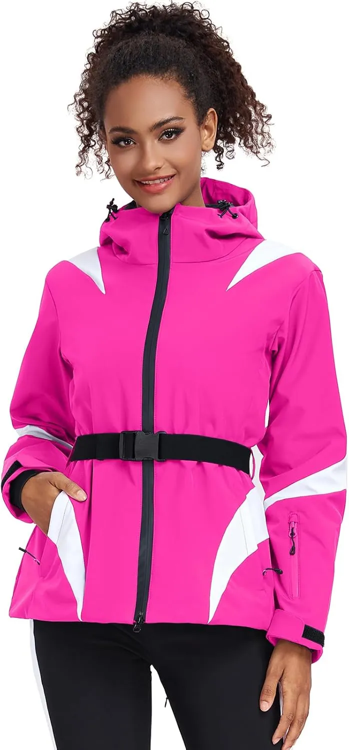 YEEFINE Ski Jackets for Women Waterproof Snowboard Jacket Winter Ski Outfits Outdoor Warm Snow Coats Windbreaker