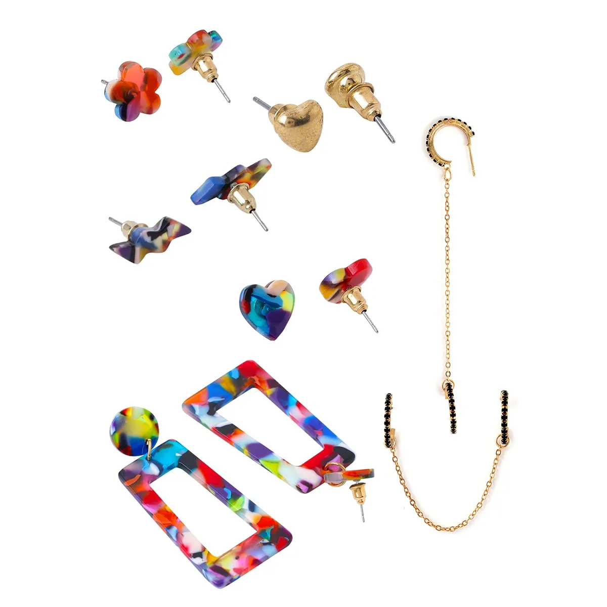 Yellow Chimes Earrings For Women Combo Of Multicolor Stud and Drop set of 6 pairs of Earrings For Women and Girls