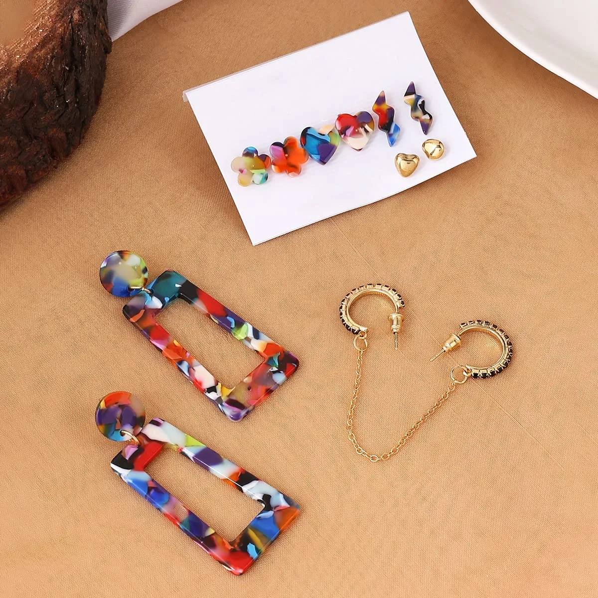Yellow Chimes Earrings For Women Combo Of Multicolor Stud and Drop set of 6 pairs of Earrings For Women and Girls
